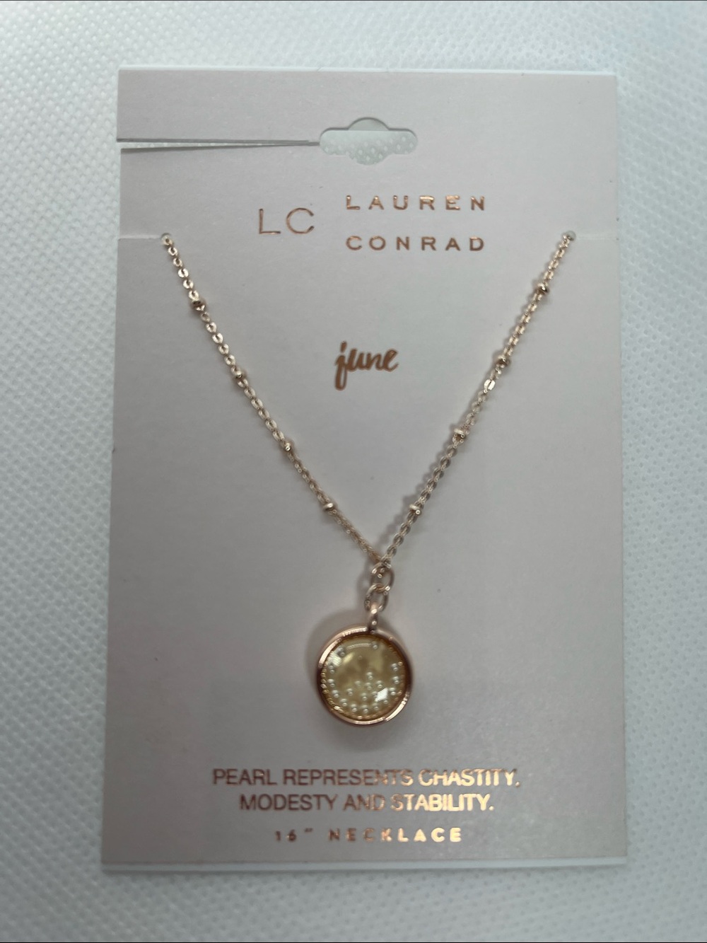 LC Lauren Conrad Rose Gold Pearl Accent Pendant Necklace